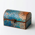 Portagioie - Legno - 20x12x11 cm - blu-turchese-rame-beige - mosaico