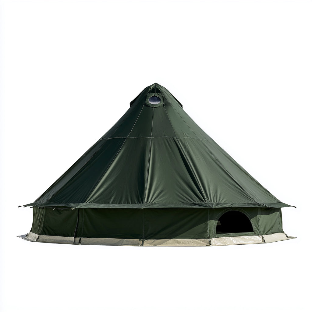 Tende familiari-poliestere-PU-acciaio-alluminio-590x590x365cm-verde-glamping outdoor funzionale