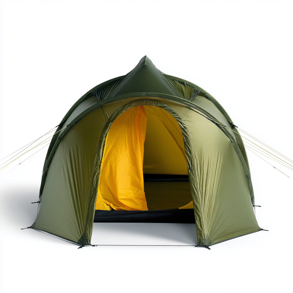 Tende familiari-poliestere-PU-alluminio-fibra di vetro-500x230x175cm-verde oliva-campeggio outdoor compatto