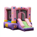 Castelli gonfiabili - PVC - 430x345x260 cm - Rosa-Viola-Verde-Giallo-Azzurro - stile stelle