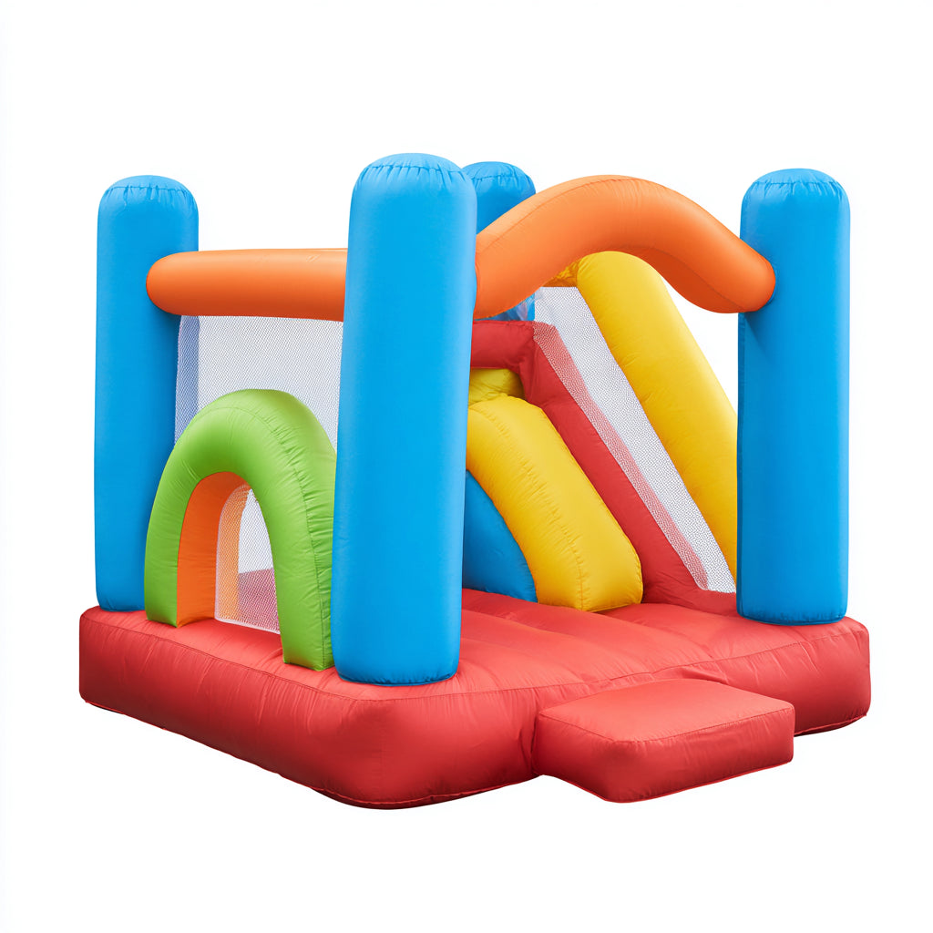 Castelli gonfiabili - PVC - 395x315x255 cm - Rosso-Blu-Giallo-Verde-Arancione - stile gioco