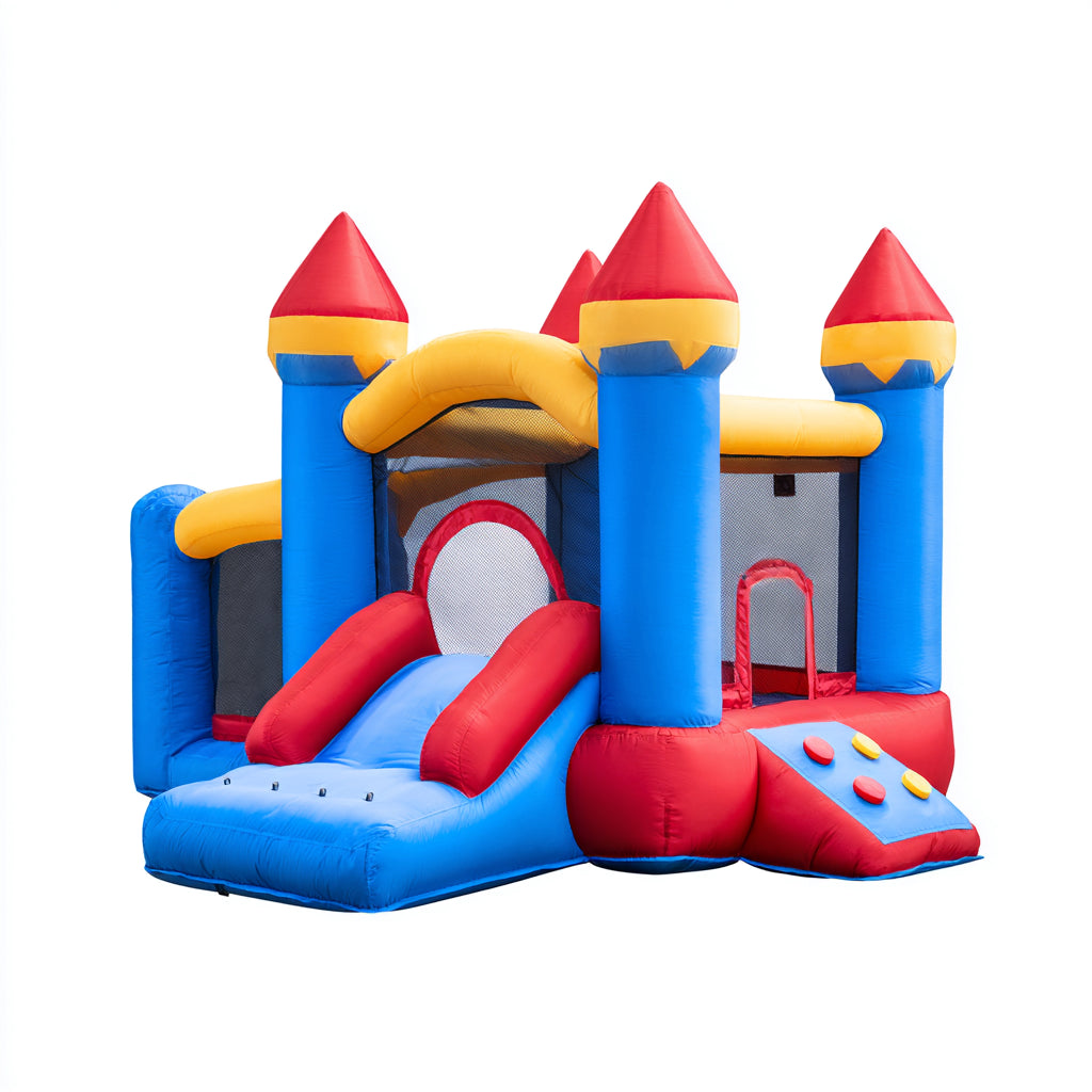 Castelli gonfiabili - PVC - 435x360x275 cm - Blu-Rosso-Giallo - stile castello