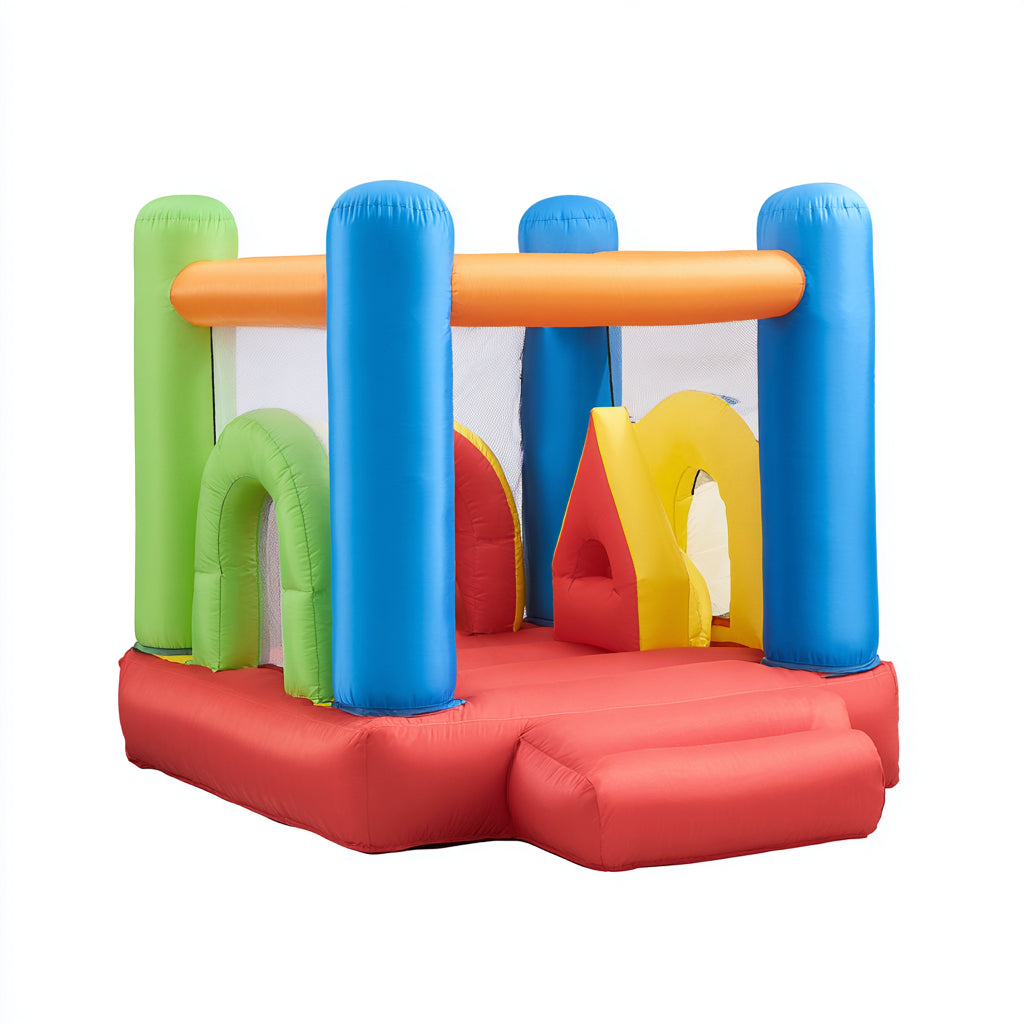 Castelli gonfiabili - PVC - 335x305x245 cm - Rosso-Blu-Verde-Giallo-Arancione - stile gioco